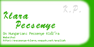 klara pecsenye business card